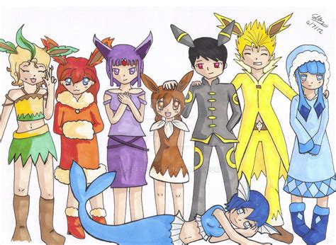 eeveelutions|eeveelutions as humans.